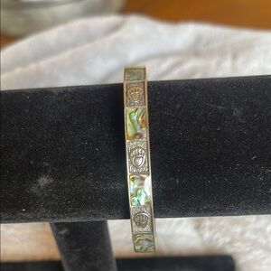 Green and Silver Intricate Bracelet